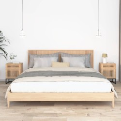 vidaXL Mesitas noche 2 uds hierro y madera contrachapada 40x30x55,5 cm