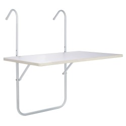 HI Mesa de balcón plegable blanco 60x40x1,2 cm
