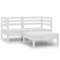 vidaXL Conjunto de muebles de jardín 3 pzas madera maciza pino blanco vidaXL Conjunto de muebles de jardín 3 pzas madera maciza pino blanco