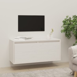 vidaXL Armario de pared de madera maciza de pino blanco 80x30x35 cm