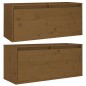 vidaXL Armario de pared 2 uds madera de pino marrón miel 80x30x35 cm vidaXL Armario de pared 2 uds madera de pino marrón miel 80x30x35 cm