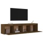 vidaXL Armario de pared 2 uds madera de pino marrón miel 80x30x35 cm vidaXL Armario de pared 2 uds madera de pino marrón miel 80x30x35 cm