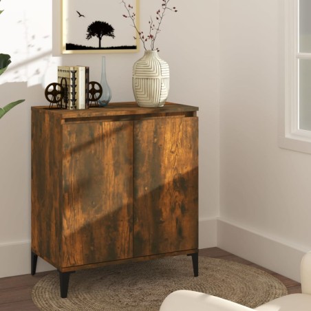 vidaXL Aparador madera contrachapada color roble ahumado 60x35x70 cm