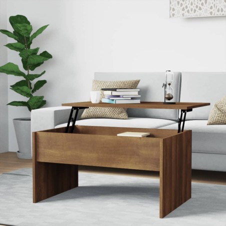 vidaXL Mesa de centro madera contrachapada marrón roble 80x50,5x41,5cm