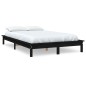 vidaXL Estructura de cama doble madera maciza pino negro 135x190 cm vidaXL Estructura de cama doble madera maciza pino negro 135x190 cm