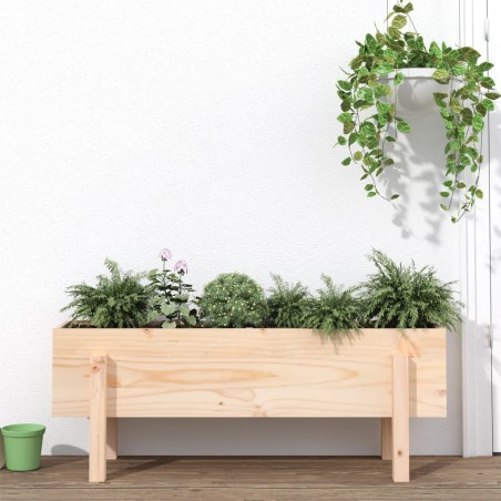 vidaXL Arriate elevado de jardín madera maciza de pino 101x30x38 cm
