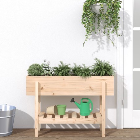 vidaXL Arriate elevado de jardín madera maciza de pino 101x30x69 cm