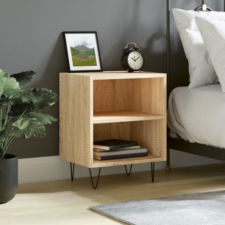 vidaXL Mesita de noche madera de ingeniería roble Sonoma 40x30x50 cm