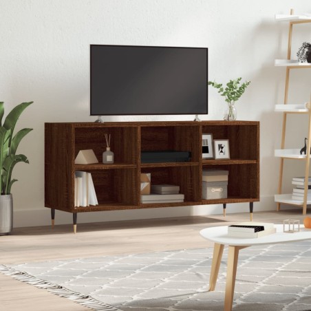 vidaXL Mueble de TV madera de ingeniería marrón roble 103,5x30x50 cm
