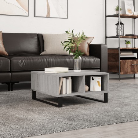 vidaXL Mesa de centro madera de ingeniería gris Sonoma 60x60x30 cm