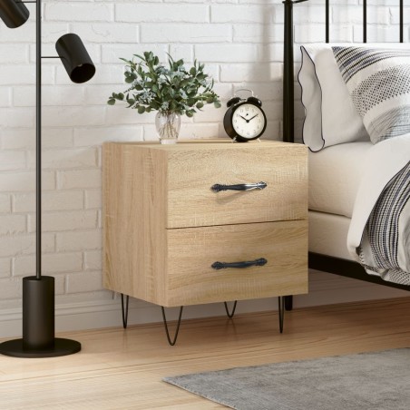 vidaXL Mesita de noche madera de ingeniería roble Sonoma 40x35x47,5 cm
