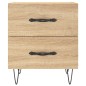 vidaXL Mesita de noche madera de ingeniería roble Sonoma 40x35x47,5 cm vidaXL Mesita de noche madera de ingeniería roble Sonoma 40x35x47,5 cm
