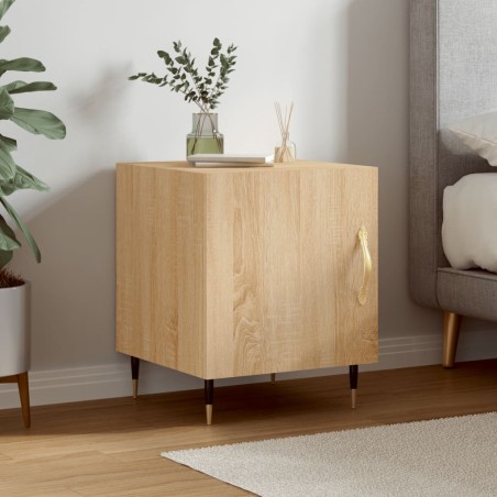 vidaXL Mesita de noche madera de ingeniería roble Sonoma 40x40x50 cm