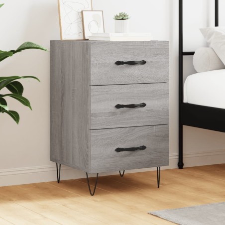vidaXL Mesita de noche madera de ingeniería gris Sonoma 40x40x66 cm
