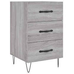 vidaXL Mesita de noche madera de ingeniería gris Sonoma 40x40x66 cm