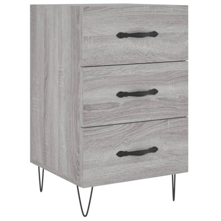 vidaXL Mesita de noche madera de ingeniería gris Sonoma 40x40x66 cm