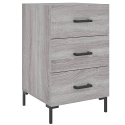 vidaXL Mesita de noche madera de ingeniería gris Sonoma 40x40x66 cm