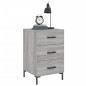 vidaXL Mesita de noche madera de ingeniería gris Sonoma 40x40x66 cm