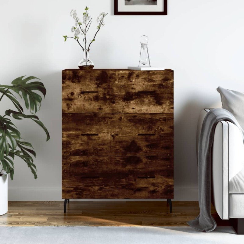 vidaXL Aparador de madera de ingeniería roble ahumado 69,5x34x90 cm vidaXL Aparador de madera de ingeniería roble ahumado 69,5x34x90 cm