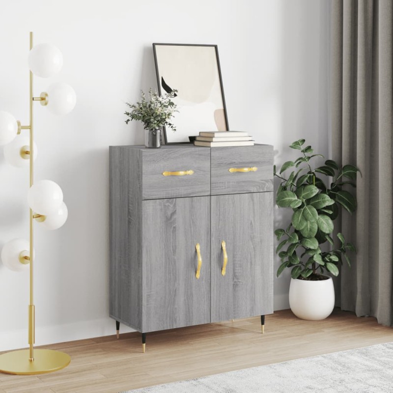 vidaXL Aparador de madera de ingeniería gris Sonoma 69,5x34x90 cm vidaXL Aparador de madera de ingeniería gris Sonoma 69,5x34x90 cm