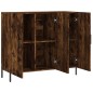 vidaXL Aparador de madera de ingeniería roble ahumado 90x34x80 cm vidaXL Aparador de madera de ingeniería roble ahumado 90x34x80 cm