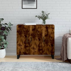 vidaXL Aparador de madera de ingeniería roble ahumado 90x34x80 cm