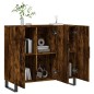 vidaXL Aparador de madera de ingeniería roble ahumado 90x34x80 cm vidaXL Aparador de madera de ingeniería roble ahumado 90x34x80 cm
