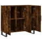 vidaXL Aparador de madera de ingeniería roble ahumado 90x34x80 cm vidaXL Aparador de madera de ingeniería roble ahumado 90x34x80 cm