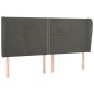 vidaXL Cabecero con orejas de terciopelo gris oscuro 163x23x118/128 cm vidaXL Cabecero con orejas de terciopelo gris oscuro 163x23x118/128 cm