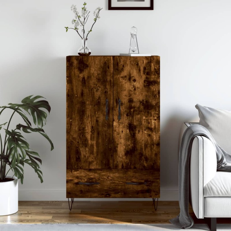vidaXL Aparador alto madera de ingeniería roble ahumado 69,5x31x115 cm