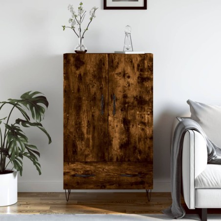 vidaXL Aparador alto madera de ingeniería roble ahumado 69,5x31x115 cm