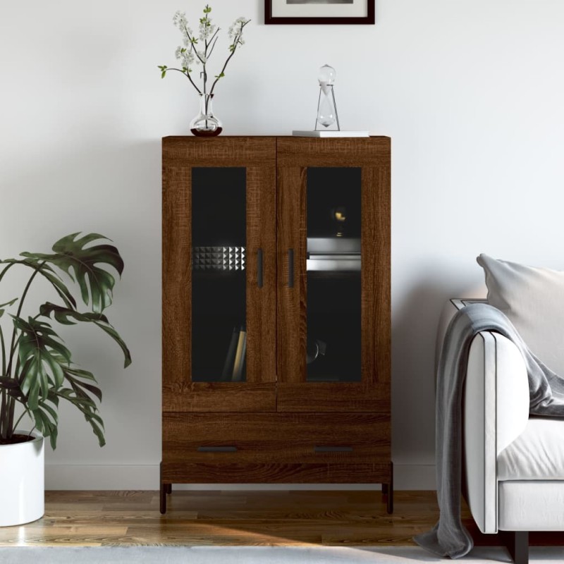vidaXL Aparador alto madera de ingeniería roble marrón 69,5x31x115 cm