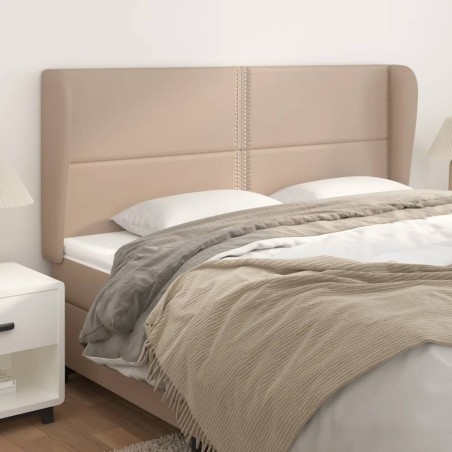 vidaXL Cabecero con orejas cuero sintético capuchino 163x23x118/128 cm