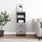vidaXL Aparador madera de ingeniería gris Sonoma 34,5x34x90 cm vidaXL Aparador madera de ingeniería gris Sonoma 34,5x34x90 cm