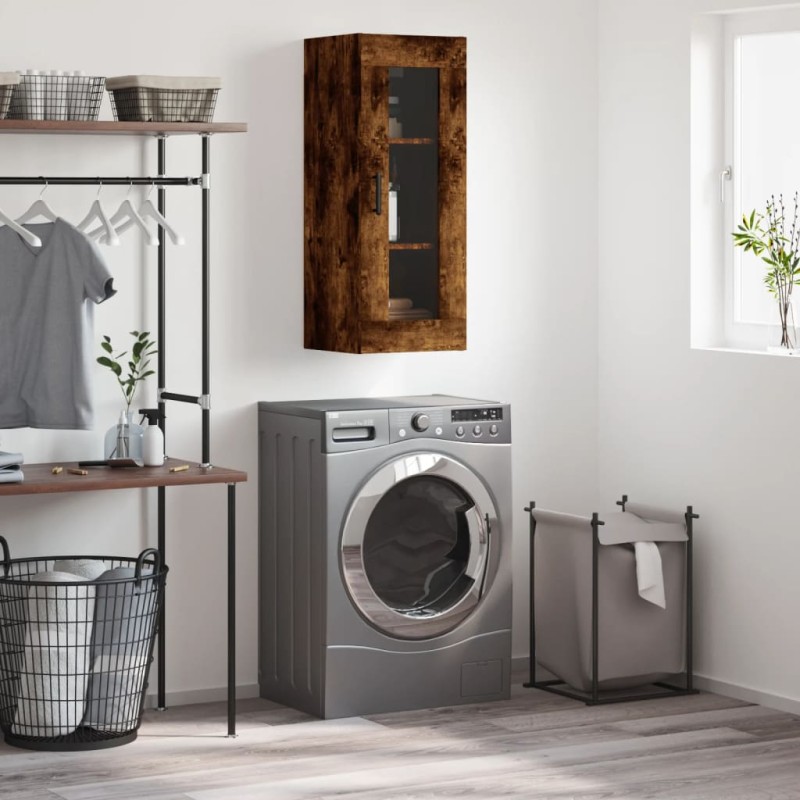 vidaXL Armario de pared roble ahumado 34,5x34x90 cm vidaXL Armario de pared roble ahumado 34,5x34x90 cm
