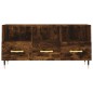 vidaXL Mueble de TV madera de ingeniería roble ahumado 102x36x50 cm vidaXL Mueble de TV madera de ingeniería roble ahumado 102x36x50 cm