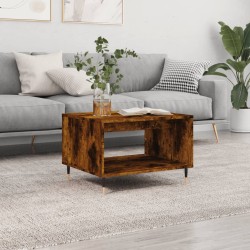 vidaXL Mesa de centro madera de ingeniería roble ahumado 60x50x40 cm
