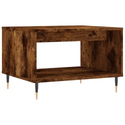 vidaXL Mesa de centro madera de ingeniería roble ahumado 60x50x40 cm