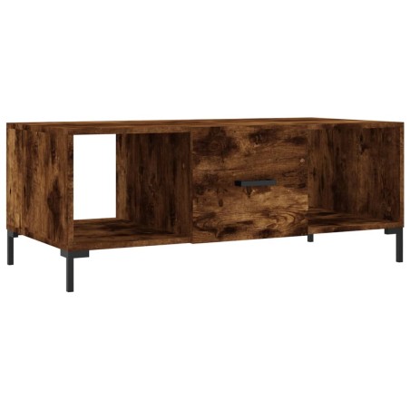 vidaXL Mesa de centro madera contrachapada roble ahumado 102x50x40 cm