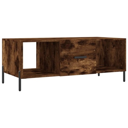 vidaXL Mesa de centro madera contrachapada roble ahumado 102x50x40 cm