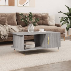 vidaXL Mesa de centro madera contrachapada gris Sonoma 90x50x40 cm