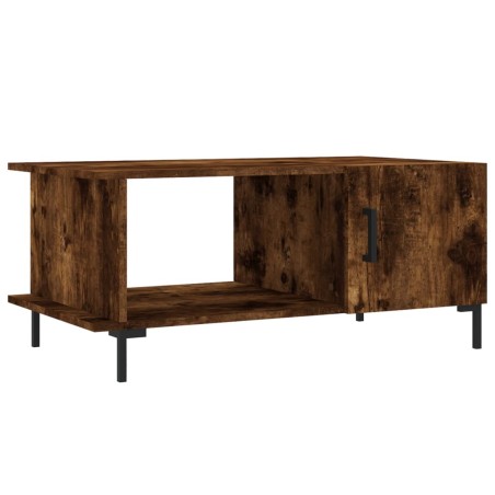 vidaXL Mesa de centro madera contrachapada roble ahumado 90x50x40 cm