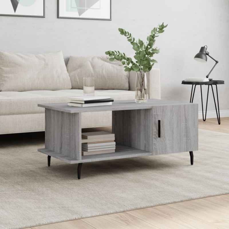 vidaXL Mesa de centro madera contrachapada gris Sonoma 90x50x40 cm vidaXL Mesa de centro madera contrachapada gris Sonoma 90x50x40 cm
