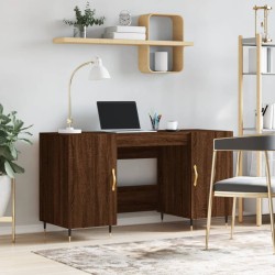 vidaXL Escritorio madera de ingeniería roble marrón 140x50x75 cm