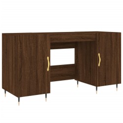 vidaXL Escritorio madera de ingeniería roble marrón 140x50x75 cm