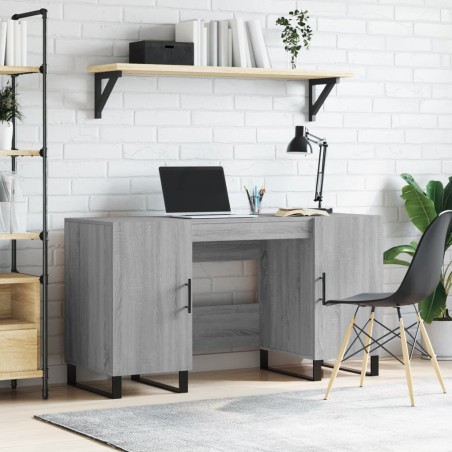 vidaXL Escritorio madera de ingeniería gris Sonoma 140x50x75 cm