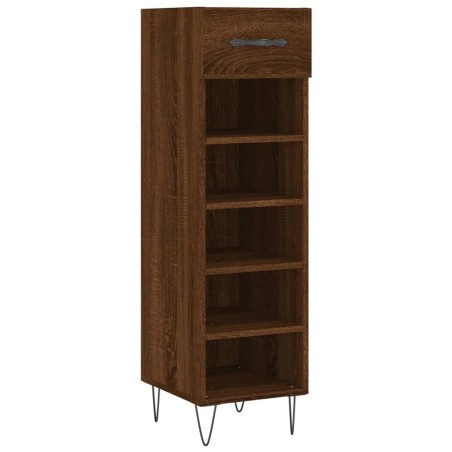vidaXL Zapatero madera de ingeniería roble marrón 30x35x105 cm