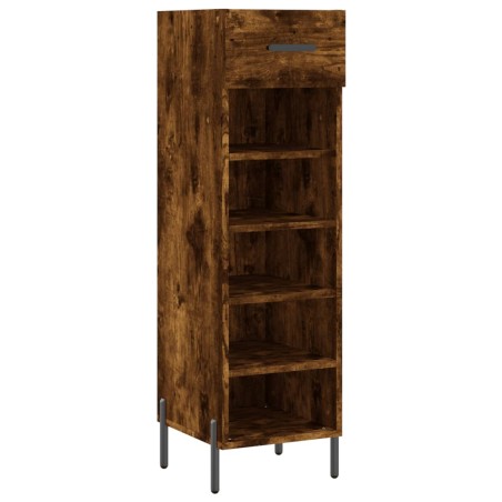 vidaXL Zapatero madera de ingeniería roble ahumado 30x35x105 cm