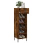 vidaXL Zapatero madera de ingeniería roble ahumado 30x35x105 cm vidaXL Zapatero madera de ingeniería roble ahumado 30x35x105 cm