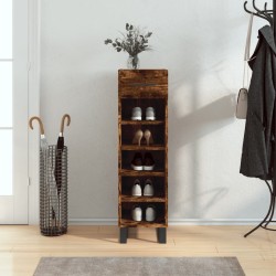 vidaXL Zapatero madera de ingeniería roble ahumado 30x35x105 cm